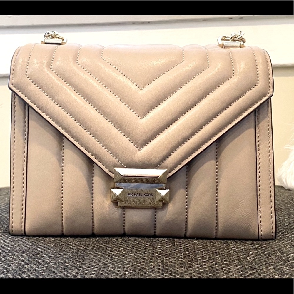 Michael Kors Womens Whitney Shoulder Bag Leather Quilted
